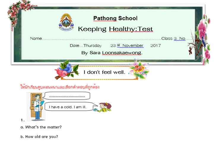͡¹͹ ẺͺԪѧ ˹ Keeping Healthy Ǣ I don’t feel well. 10 