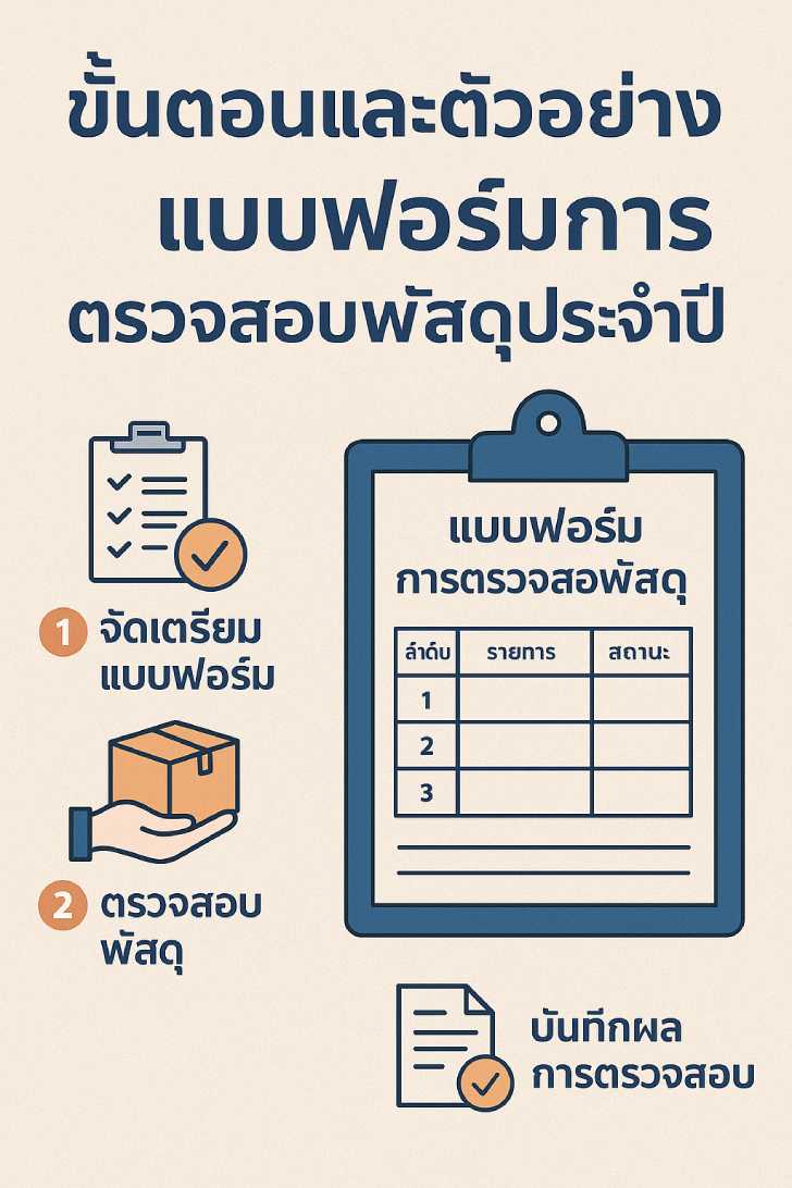 ขั้นตอนและตัวอย่างแบบฟอร์มการตรวจสอบพัสดุประจำปีของสถานศึกษา